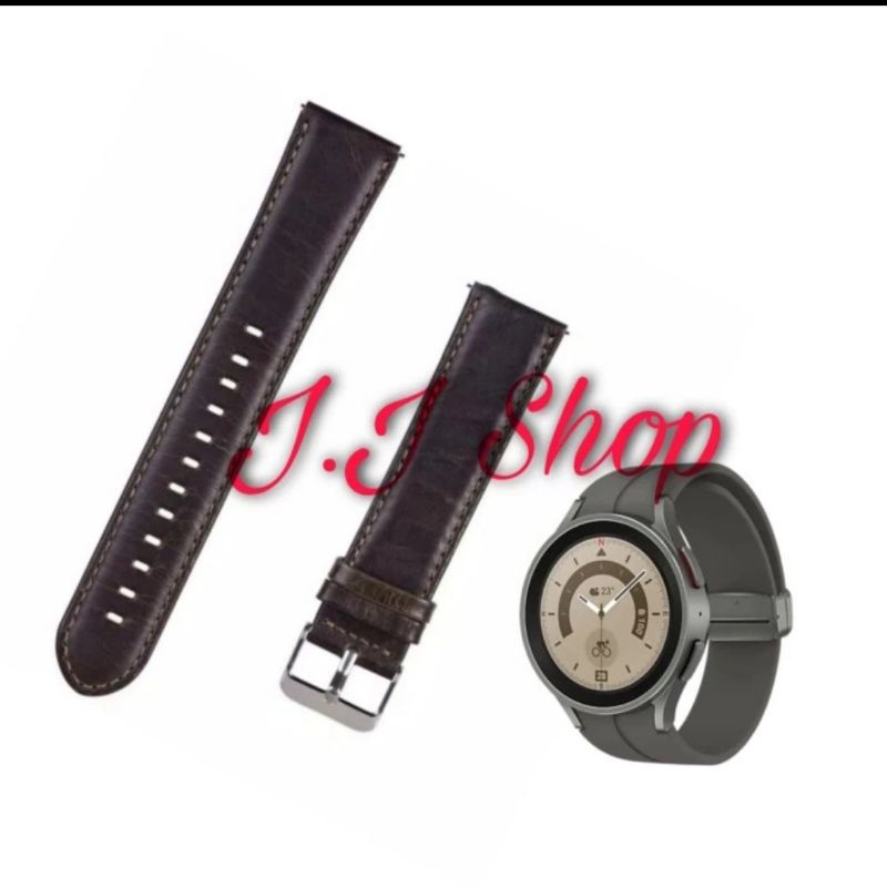 Strap Kulit Leater Asli Tali Jam Samsung Galaxy Watch Pro 45mm Band
