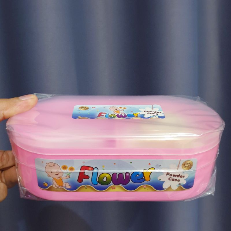 Tempat Bedak Bayi 2 in 1 With Puff Zippy | Flower | Joeyi | Kiddy | Powder Case Baby