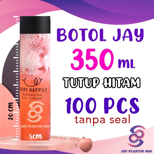 Botol Plastik JAY/JP Hitam 350 ml (100 pcs)