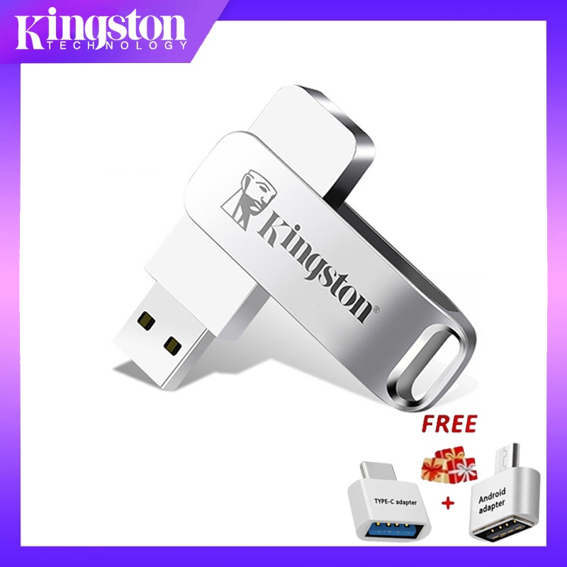 Kingston Metal 360 Derajat°Flash Disk USB 3.0 Kapasitas 8gb 16gb 32gb 64gb 128gb 256gb 512gb 1tb 2tb