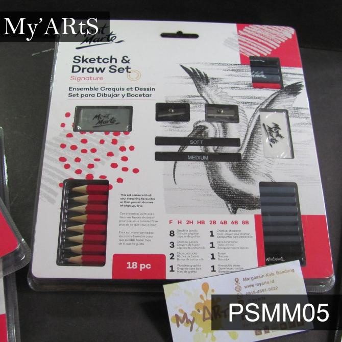 

Mont Marte Sketch & Draw Set 18 pcs - alat sketsa pensil myarts