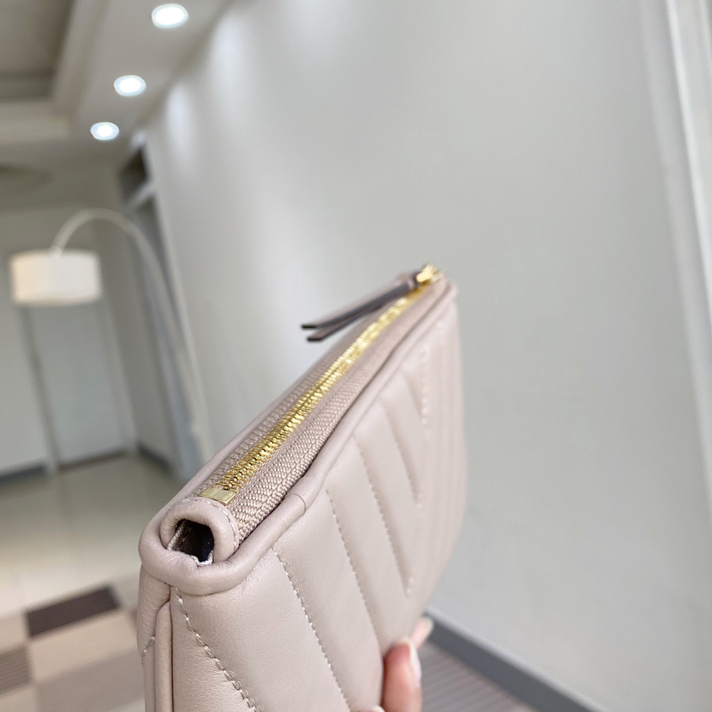 [Instant/Same Day]75602 Ori TB sheepskin women's long zipper purse Long wallet  qianbao