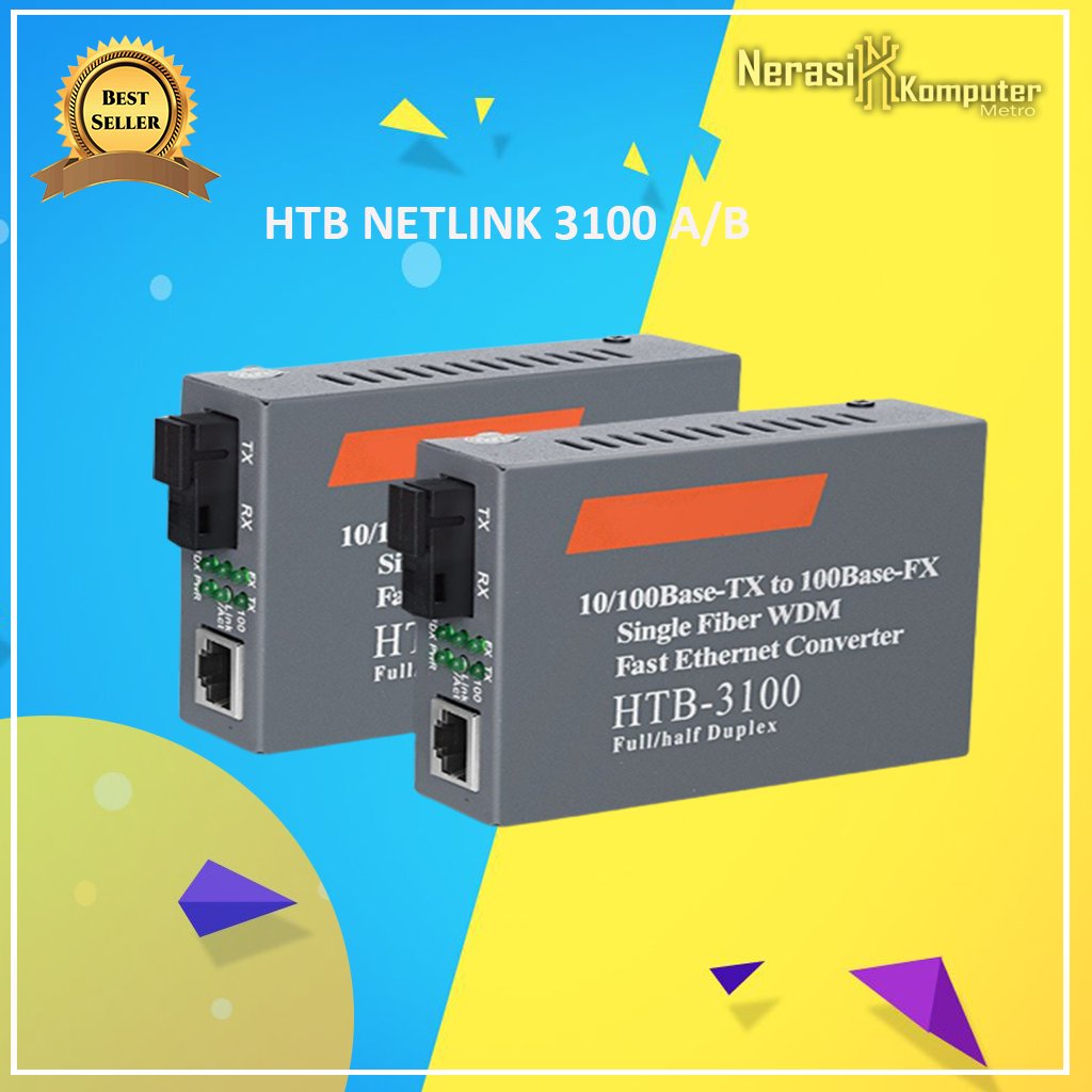 Jual HTB3100 A+B Fiber Optic Optical Media Converter HTB-3100 Netlink ...