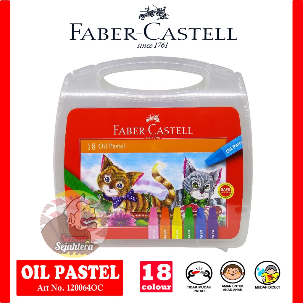 

[SET] FABER-CASTELL CRAYON 18 WARNA ECO KUCING OIL PASTEL KRAYON^