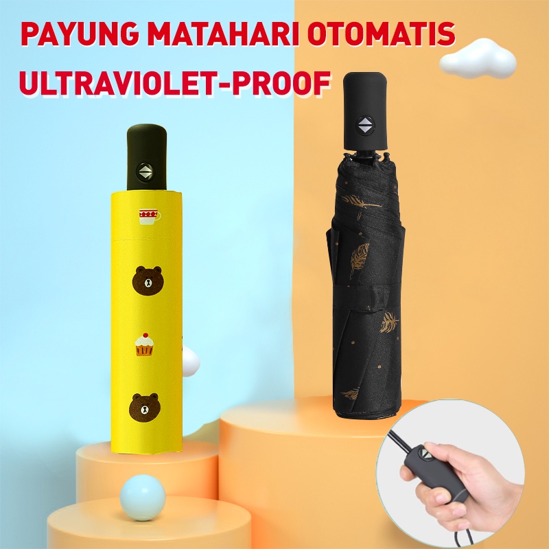 (ORIGINAL) Payung lipat tiga UV Otomatis
