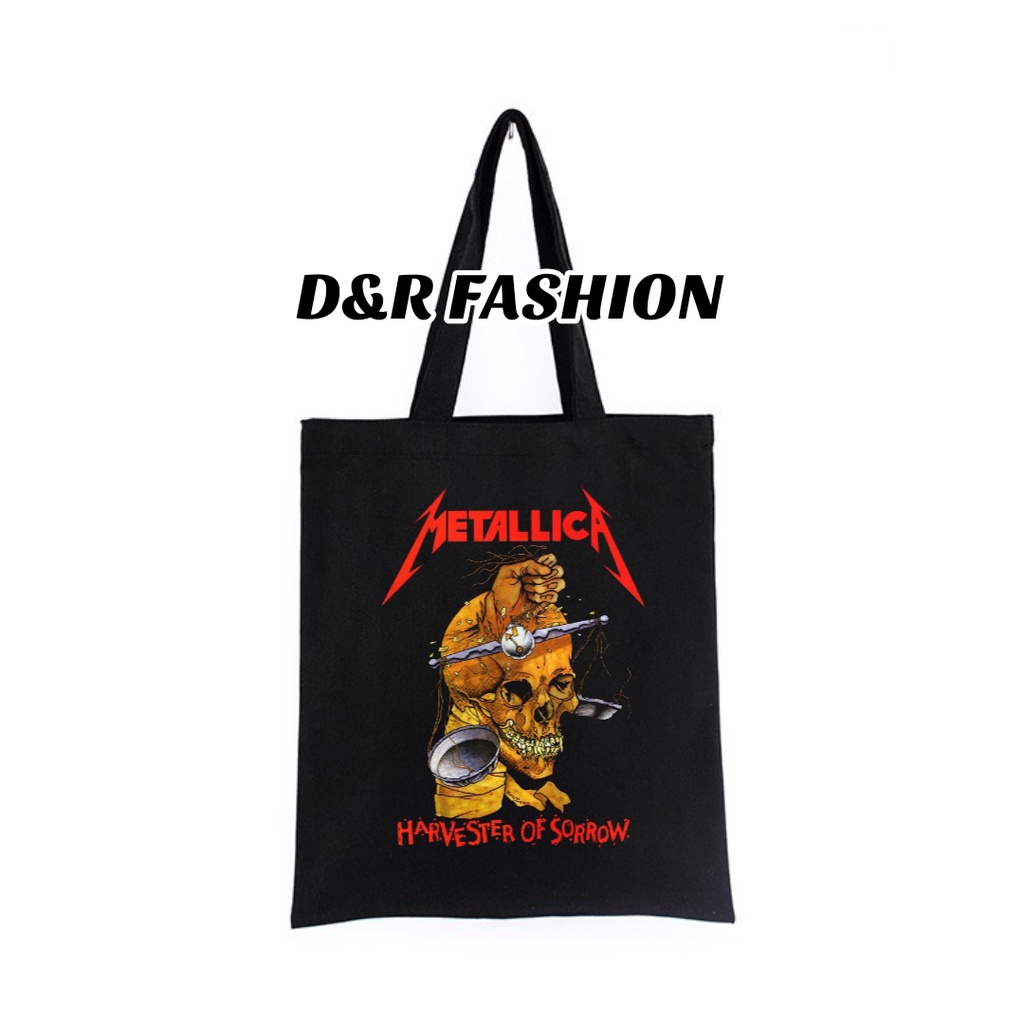Tote bag Pria/Wanita band METALLICA music PUNK ROCK totebag metal sling bags waistbag / tas ransel s