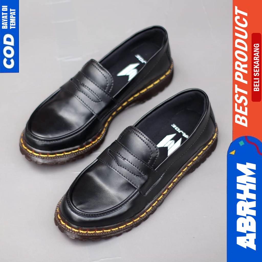 Sepatu Docmart Loafers Wanita Hitam Abrhm Melis