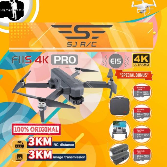 [ Promo ] Sjrc F11-4K-Pro Drone Quadcopter Uav Uhd 2-Axis / Drone Sjrc F11Pro 4K - Drone Kamera Dan 