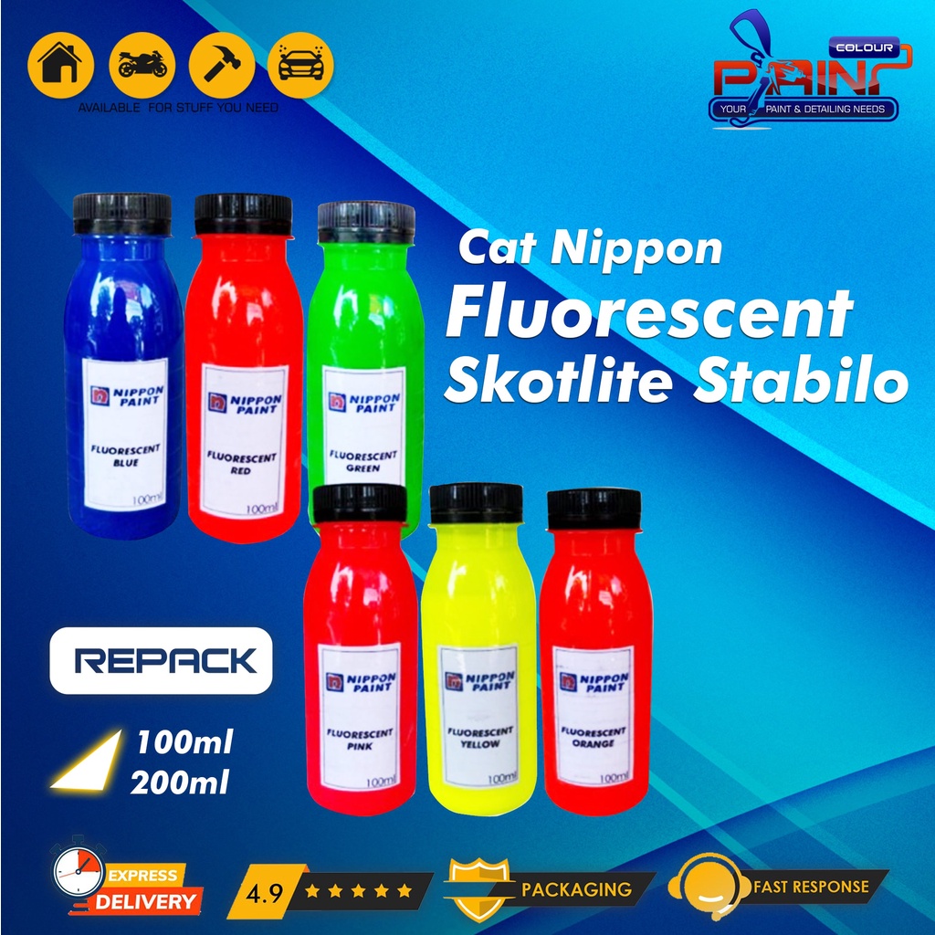 Cat Fluorescent Skotlite Stabilo Nippon Repack Eceran 100ml &amp; 200ml