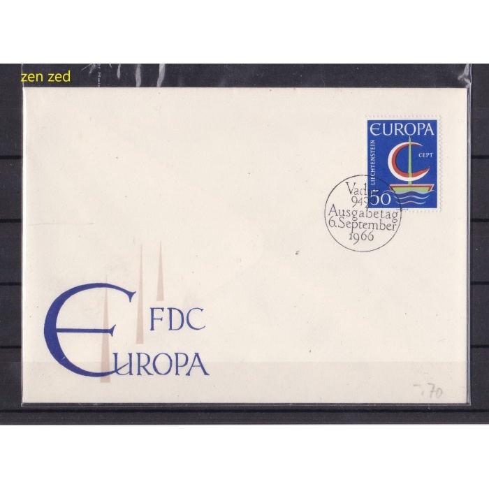 

A072 Perangko FDC SHP Liechtenstein 1966 Europa Stamps 1 Pcs