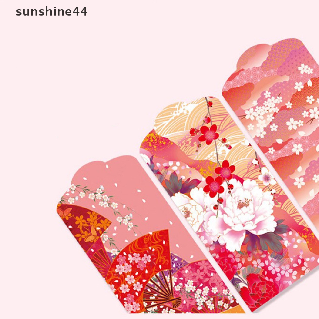 Sunshine 10PCS Amplop Angpao Tahun Baru Cina / Imlek Warna Merah