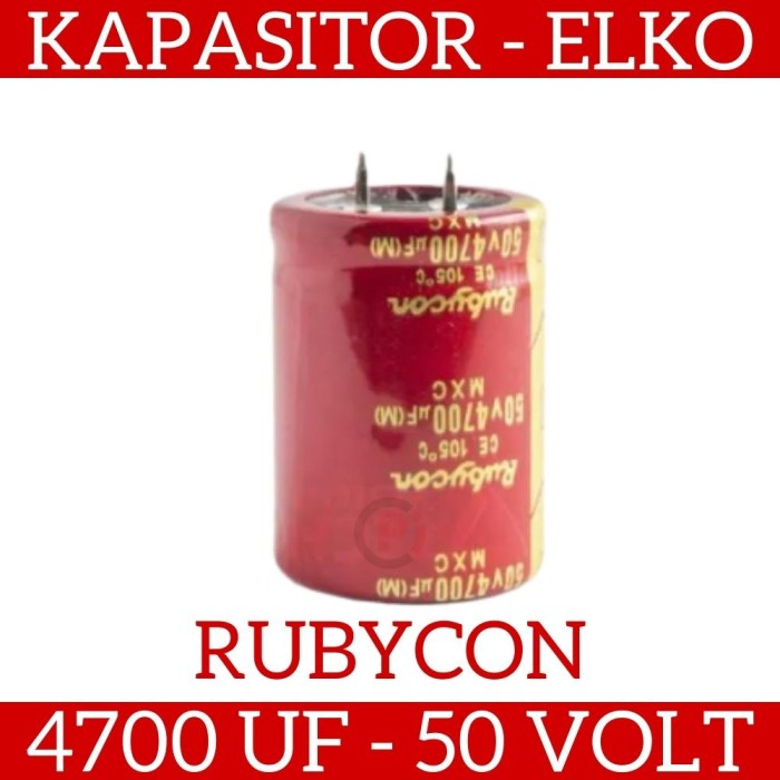 RUBYCON Red Elko Kapasitor Elco Capacitor 4700uF 4700 uF 50V 50 Volt