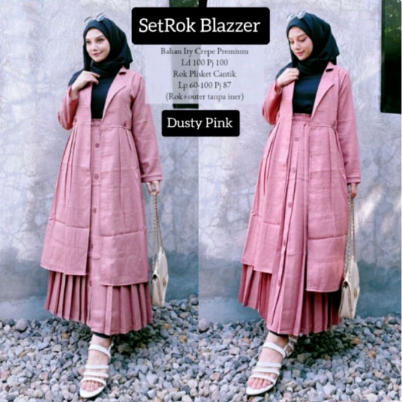 Baju Set Rok panjang dengan Blazer panjang