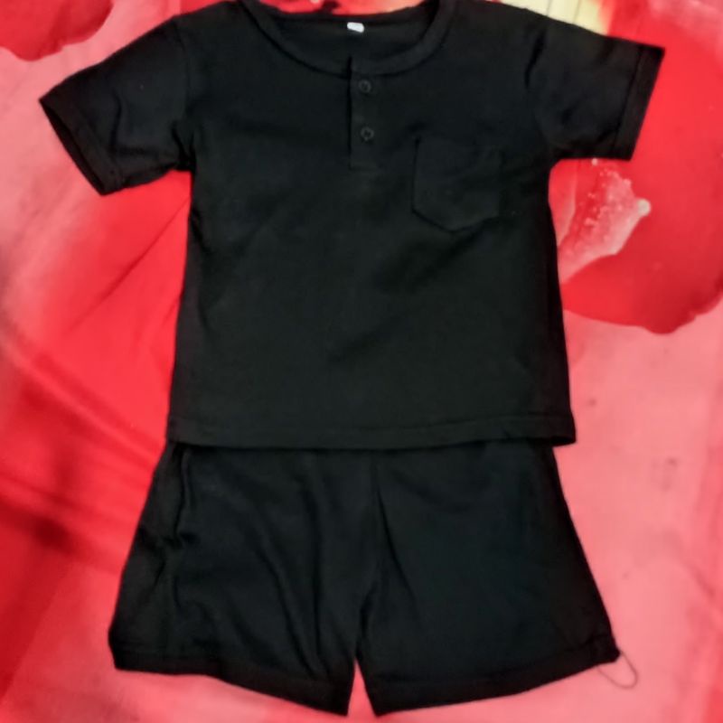 Baju stelan anak polos Baju anak bahan lembut tebal tidak panas pakaian anak laki perempuan baju kaos model kiano