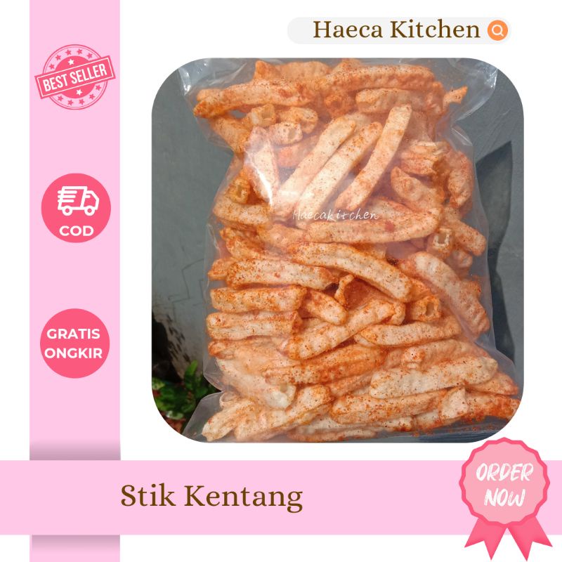 

Kerupuk Stik Kentang Potato Stick 150 gram Extra Saos Sambal Pedas Balado Sapi Panggang Jagung Manis Cemilan Kentang Pedas