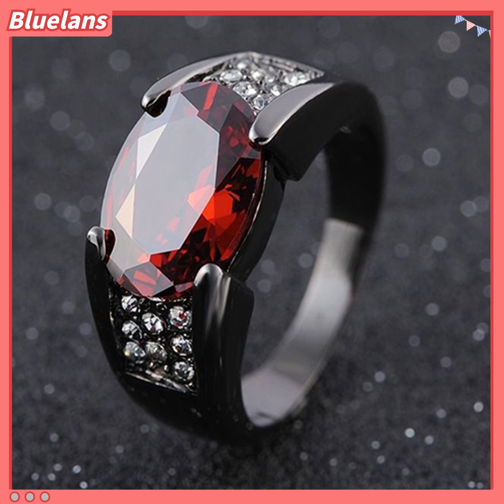 Cincin Berlian Imitasi Warna Merah Ukuran 8-12 Untuk Pria