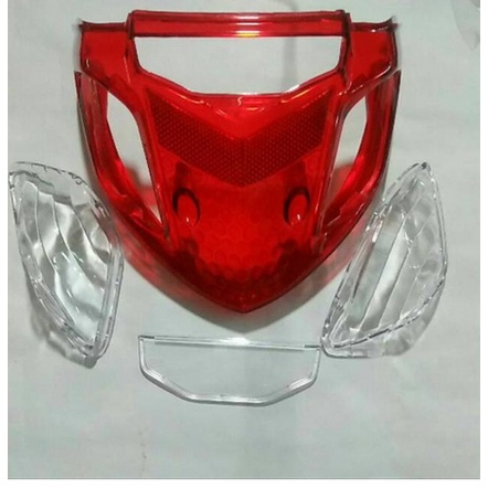 Mika Stop  honda Supra Fit New Merah Putih (Kaca Lampu Belakang)