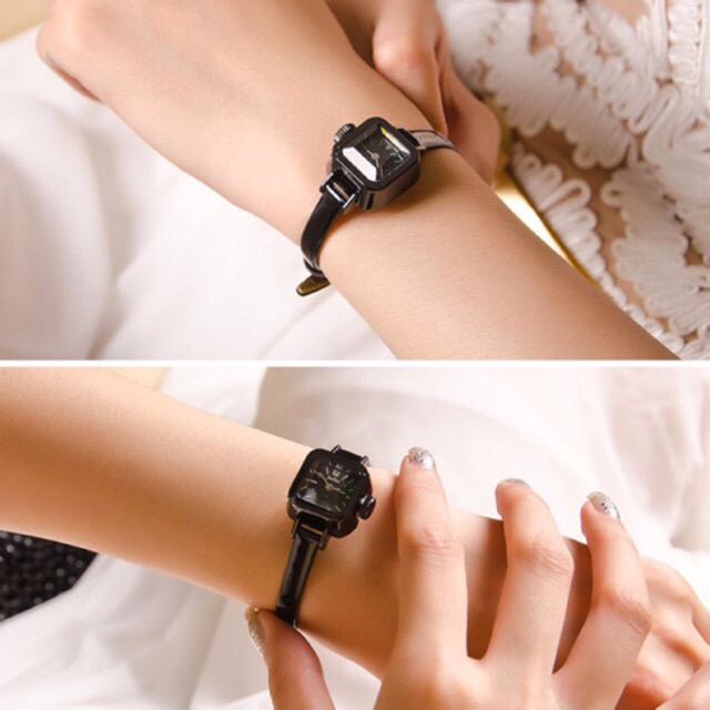 JULIUS Original Jam Tangan Analog JA-496 Kecil Kotak Fashion Korea Wanita