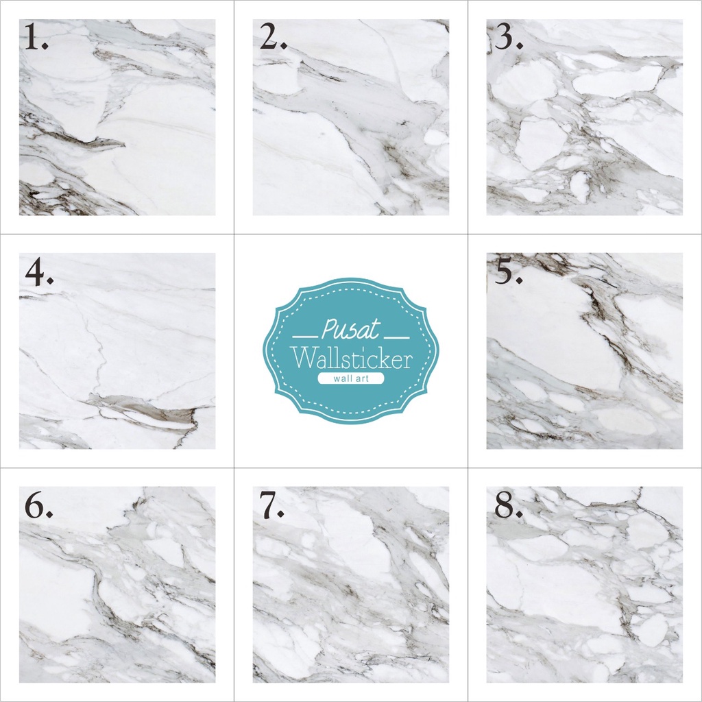 Pusat Wallsticker - Sticker Tegel / Stiker Lantai Motive Marmer Granit Marble / Dekorasi Keramik Rua