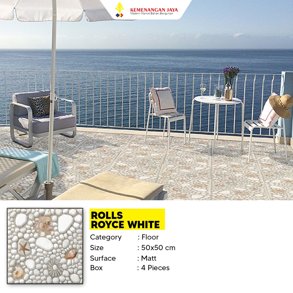 Keramik Murah Centro Rolls Royce White 50x50 Kw c
