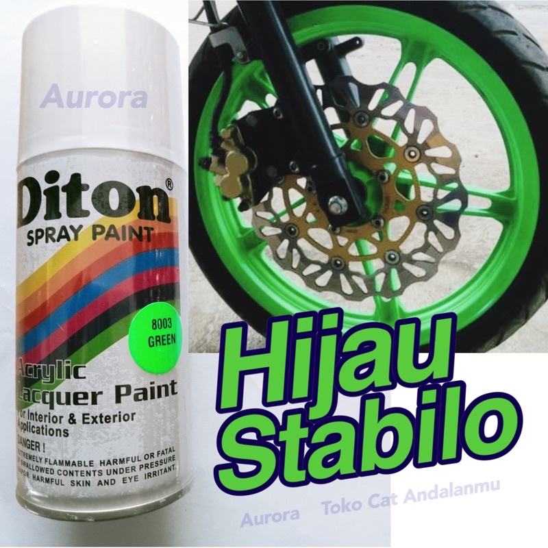 Diton 8003 Green 300ml Hijau Stabilo cat semprot motor mobil sepeda pilok pilox pylox Samurai Paint 