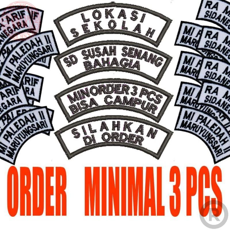 BORDIR LOKASI SEKOLAH.emblem sekolah.BORDIR ALOKASI.emblem nama.BORDIR NAMA.bordir nama EMBLEM SEKOL