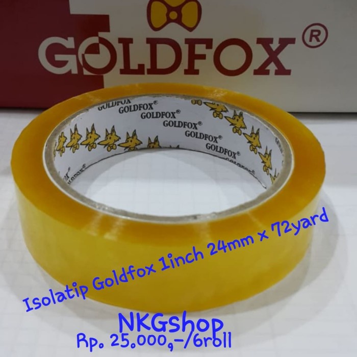 

Codes0X-74 Isolatip Goldfox/Isolasi 1Inch 24Mm X 72Yard1Dus Kecil = 6Roll