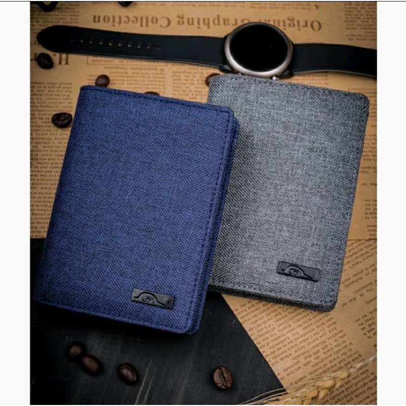 [Lms] Dompet Pria 3/4 Berdiri Model Lipat JFR Bahan Kanvas JP08