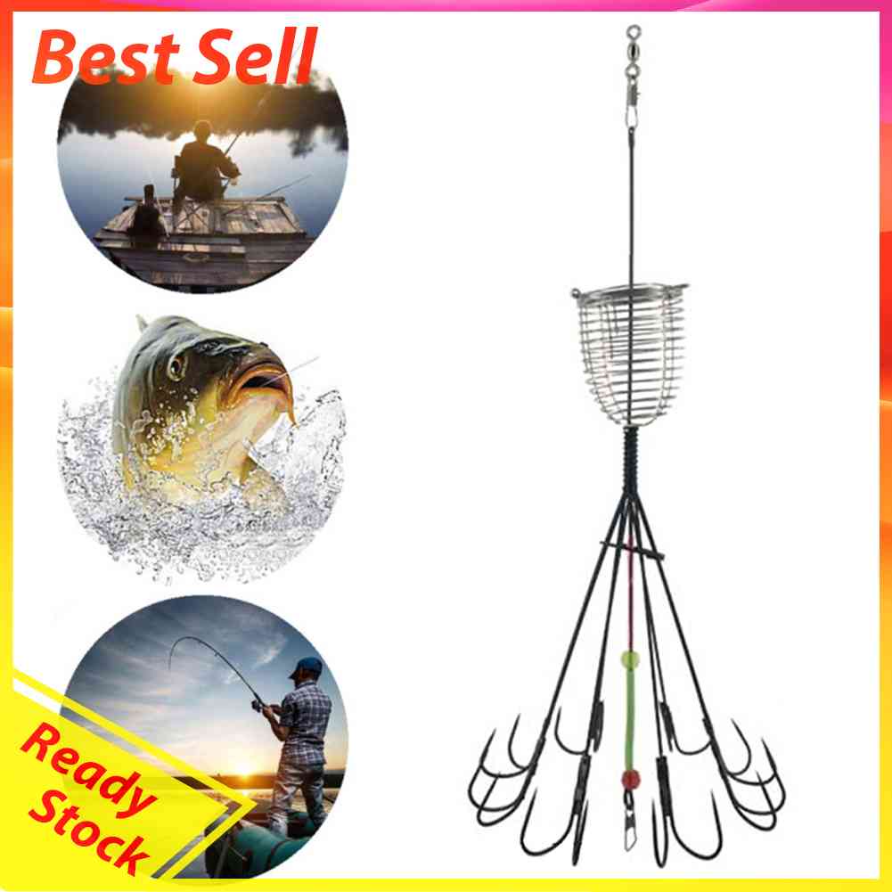 Fishing Hooks Octopus Anchor Hook with Bait Cage Fishing Gear Accessories