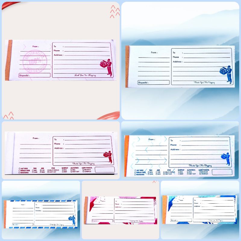 

label Pengiriman - kertas pengiriman barang olshop onlineshop murah isi 50