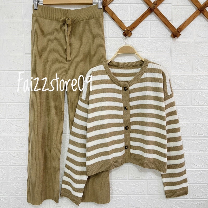 ONESET CARDIGAN BASIC TOP CORLA SETELAN CELANA KULOT