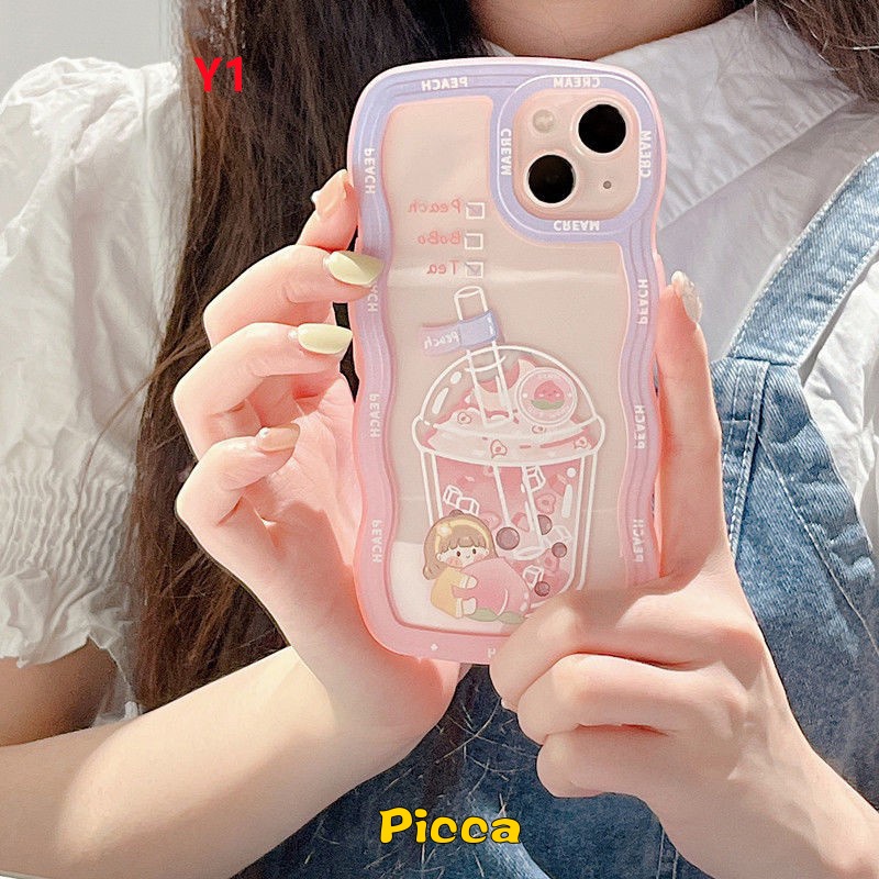 Soft Case Bahan TPU Motif Milk Tea Sparkling Untuk Redmi Note 10 11 10s 11s 8 9 10 Pro Max Plus 9T 9A 10A 9 10 9 10 9C NFC