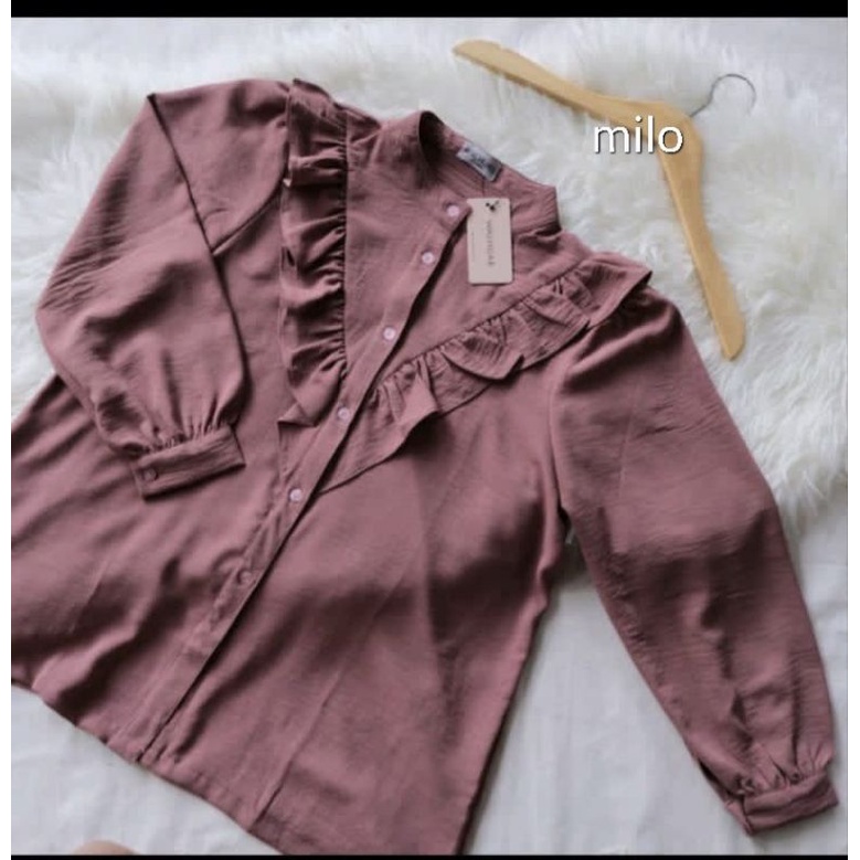 Cala blouse crinkle atasan kemeja top crinkle premium