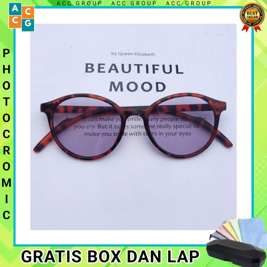 READY KACAMATA FRAME TERBARU MODEL OVAL KOREAN PHOTOCROMIC ANTIRADIASI UNISEX WANITA PRIA