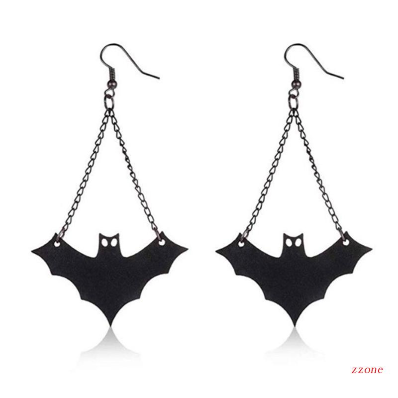 Anting Juntai Desain Kelelawar Halloween Untuk Pria Dan Wanita