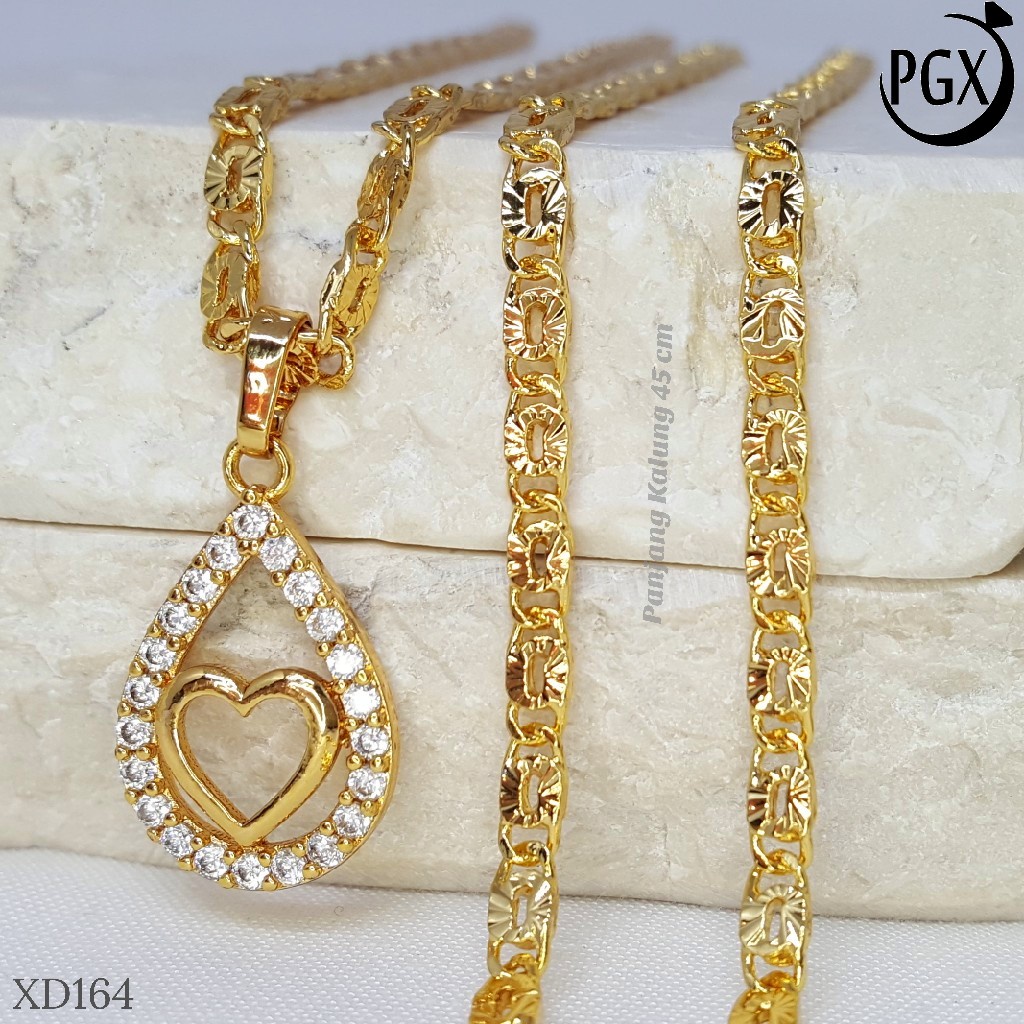 PGX Kalung Wanita Xuping Aksesoris Fashion Perhiasan Lapis Emas XD164