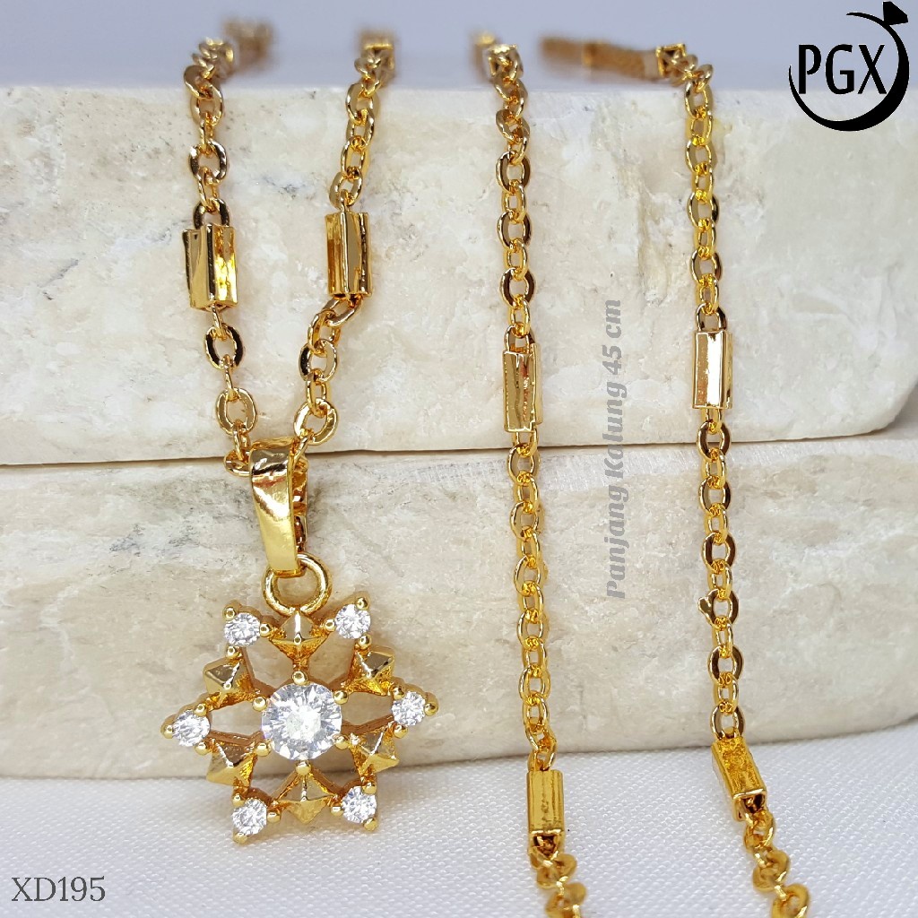 PGX Kalung Wanita Xuping Aksesoris Fashion Perhiasan Lapis Emas XD195