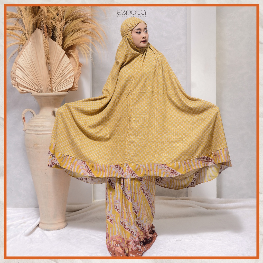 Ezpata Mukena Bali Batik Dewasa Putusan Taruntum Lawasan Jumbo Bahan Rayon Premium Adem dan Halus