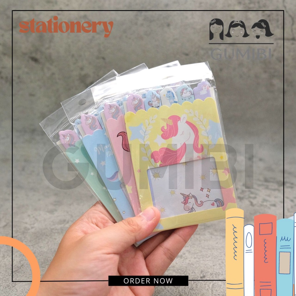 

STICKY NOTES LIPAT UNICORN PEMBATAS BUKU MEMO KUDA PONI LUCU CATATAN SEKOLAH