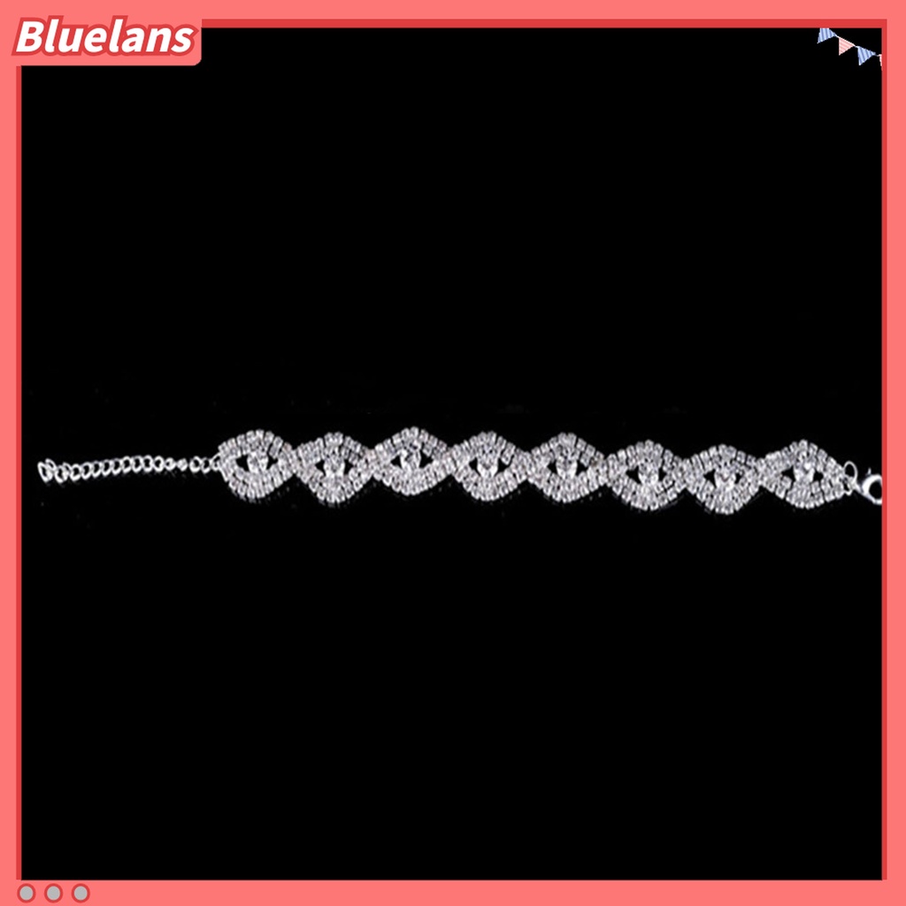 Gelang Geometris Berlian Imitasi Gaya Vintage Elegan Tahan Lama Untuk Pernikahan