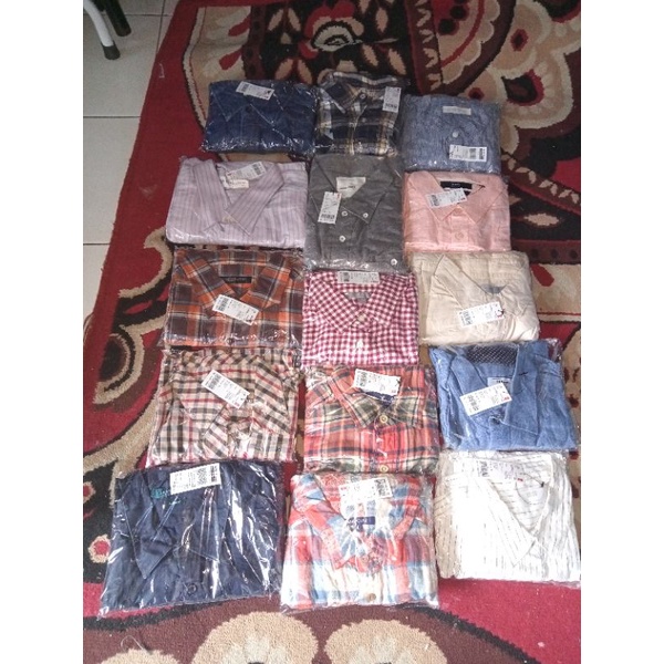 KEMEJA FLANEL BORONGAN IMPORT ORIGINAL BRANDED 15PCS