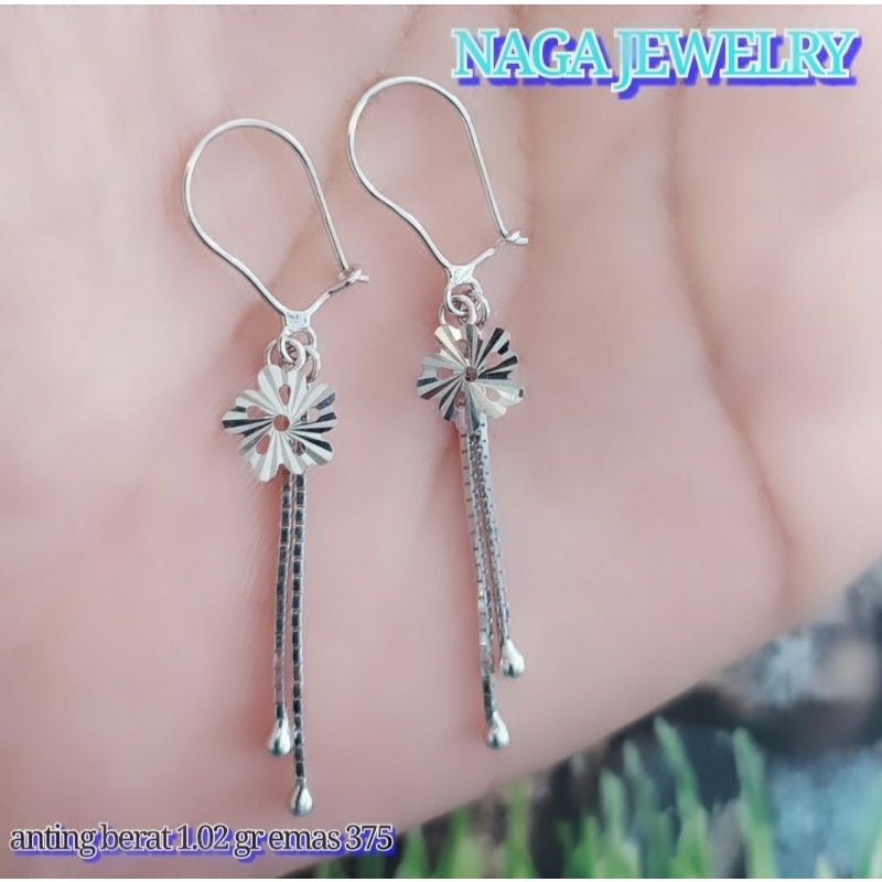 ANTING-ANTING PUTIH EMAS SETENGAH TUA KADAR 375