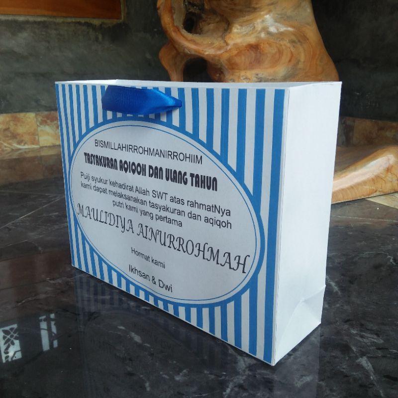 Paper Bag Custom Kraft Putih Uk. 30x10x25