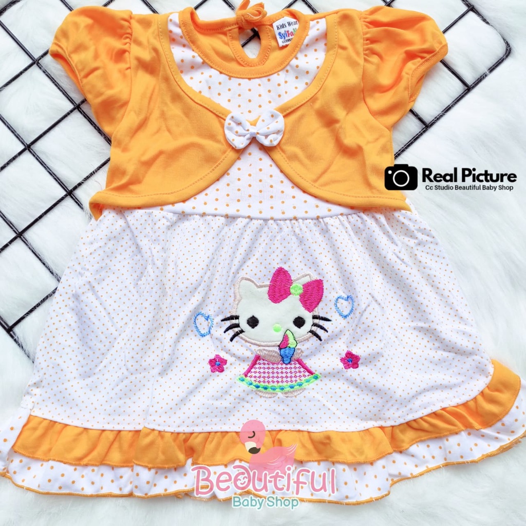 Baby.ou - Dress Bayi Perempuan Motif Hello Kitty / Rok Baju Bayi Perempuan  Merk Syifana / Baju Bayi Perempuan