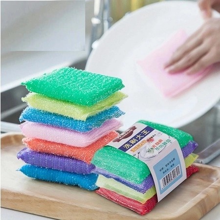 TERMURAH { COD } SPON/Spons Cuci Piring isi 4pcs - Sponge Cuci Piring Sabut 4IN1