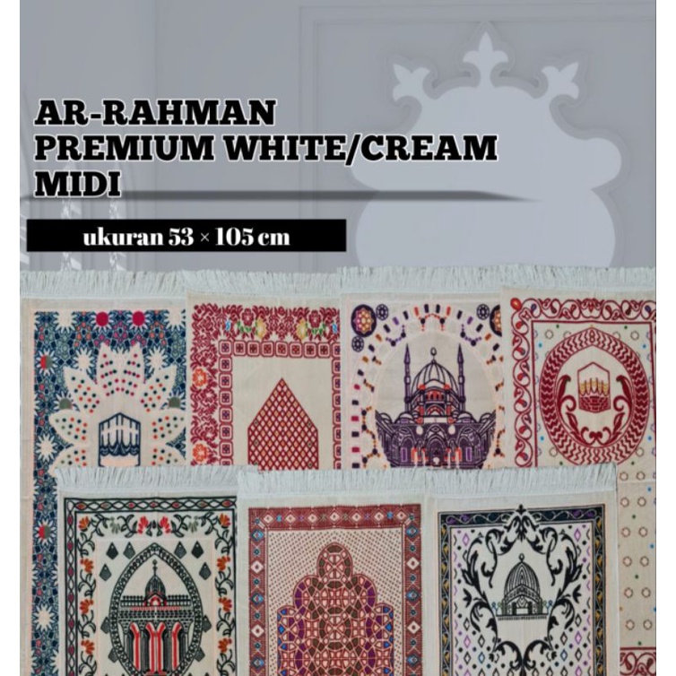 Sajadah Turkey Ar Rahman Premium White / Cream Midi