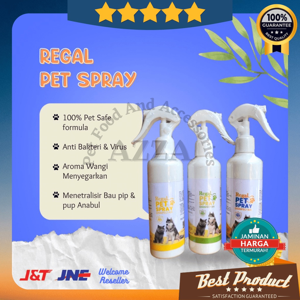 Disinfektan kucing anjing Ampuh Basmi Virus Bakteri dan Kuman Aman Terjilat Bebas Alkohol / PET DISINFECTANT REGAL Hewan Peliharaan ALCOH OL FREE