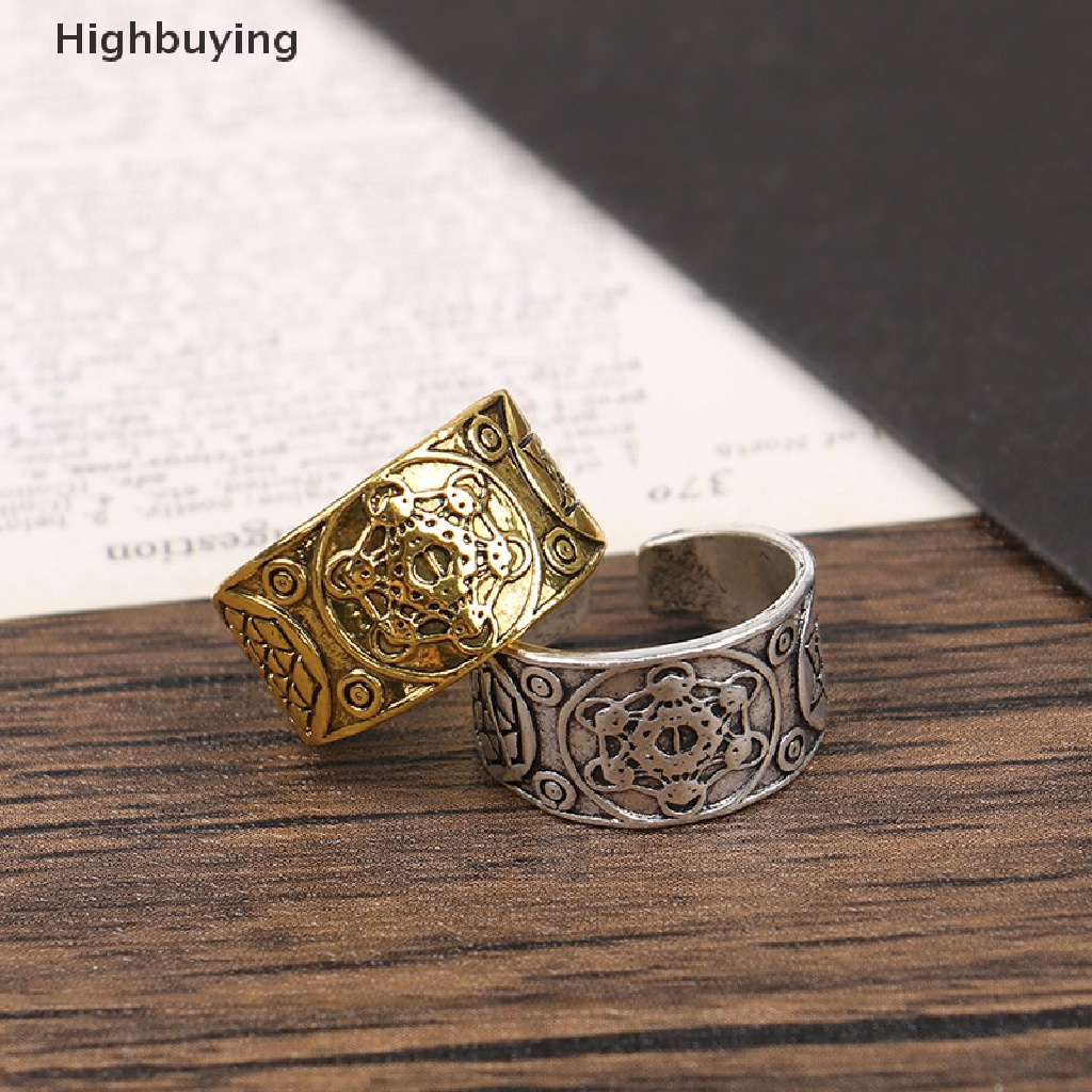 Hbid Cincin Jimat Metatron Adjustable Gaya Vintage Punk Motif Bintang Untuk Perhiasan Pria / Wanita Glory