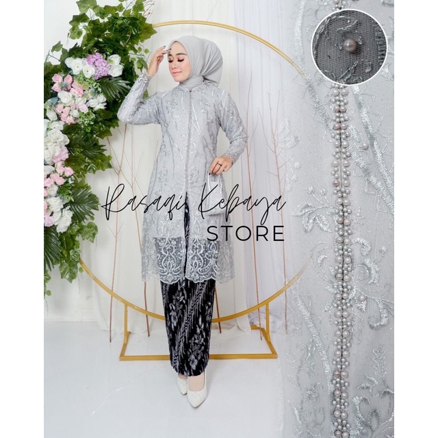 ( Bisa cod) Stelan tunik payet by rasaqi-kebaya busui payet mutiara- Kebaya modern- Kebaya brukat- Kebaya Modren - Set Kebaya Brukat-set kebaya pesta dan wisuda-tunik brukat-tunik modern-kebaya ibu menyusui-kebaya Lamaran-tunik busui-kebaya kondangan