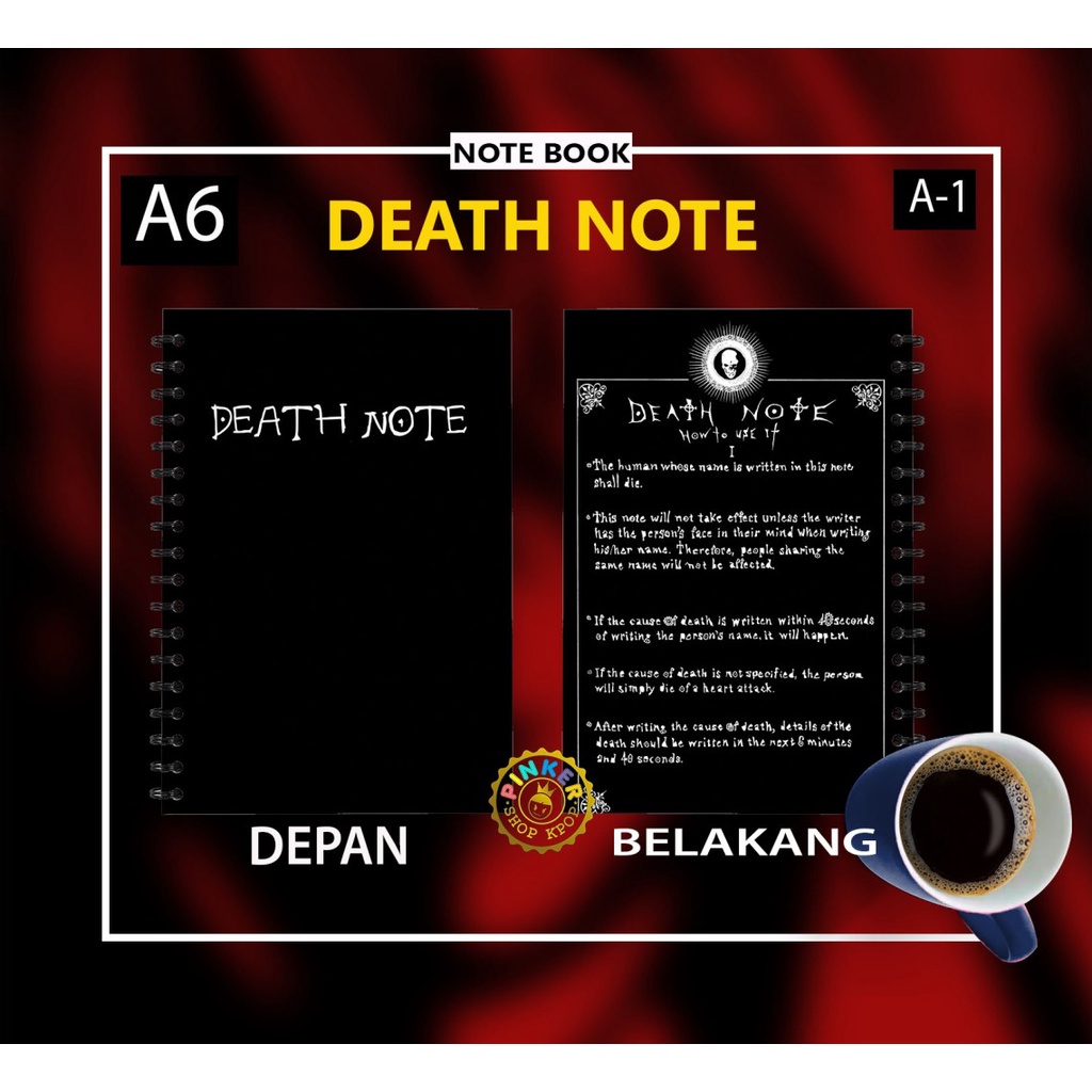 

Notebook Anime Ukuran A6 10,5 cm x 14,8 cm Death note